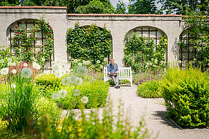 The Paterre garden on Weihenstephaner Berg. The photo is also the cover picture of our city walk 