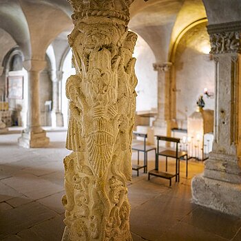 crypt with beast pillar 
