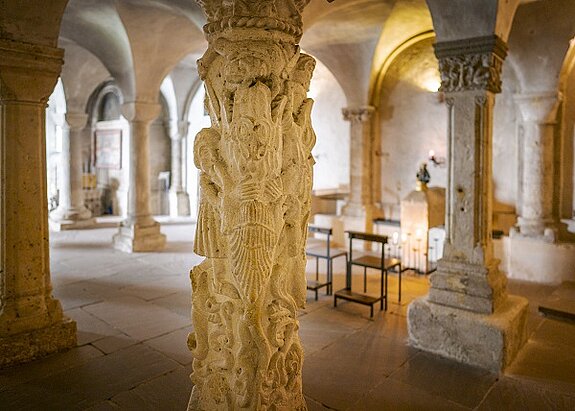 crypt with beast pillar 