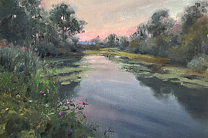 Das Gemälde zeigt die Amper und hat den Titel: 