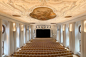 The centrepiece of the ASAM is the restored Asam Hall with the ceiling painting by Georg Asam and the stucco work by Nikolas Lichtenfurtner. (Photo: ski)